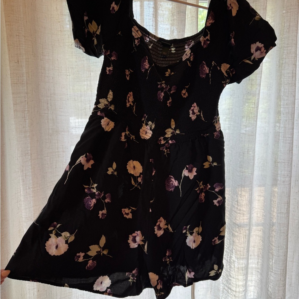 Floral Black Romper